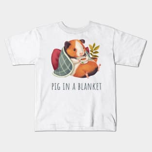 Cozy Guinea Pig in a Blanket Kids T-Shirt